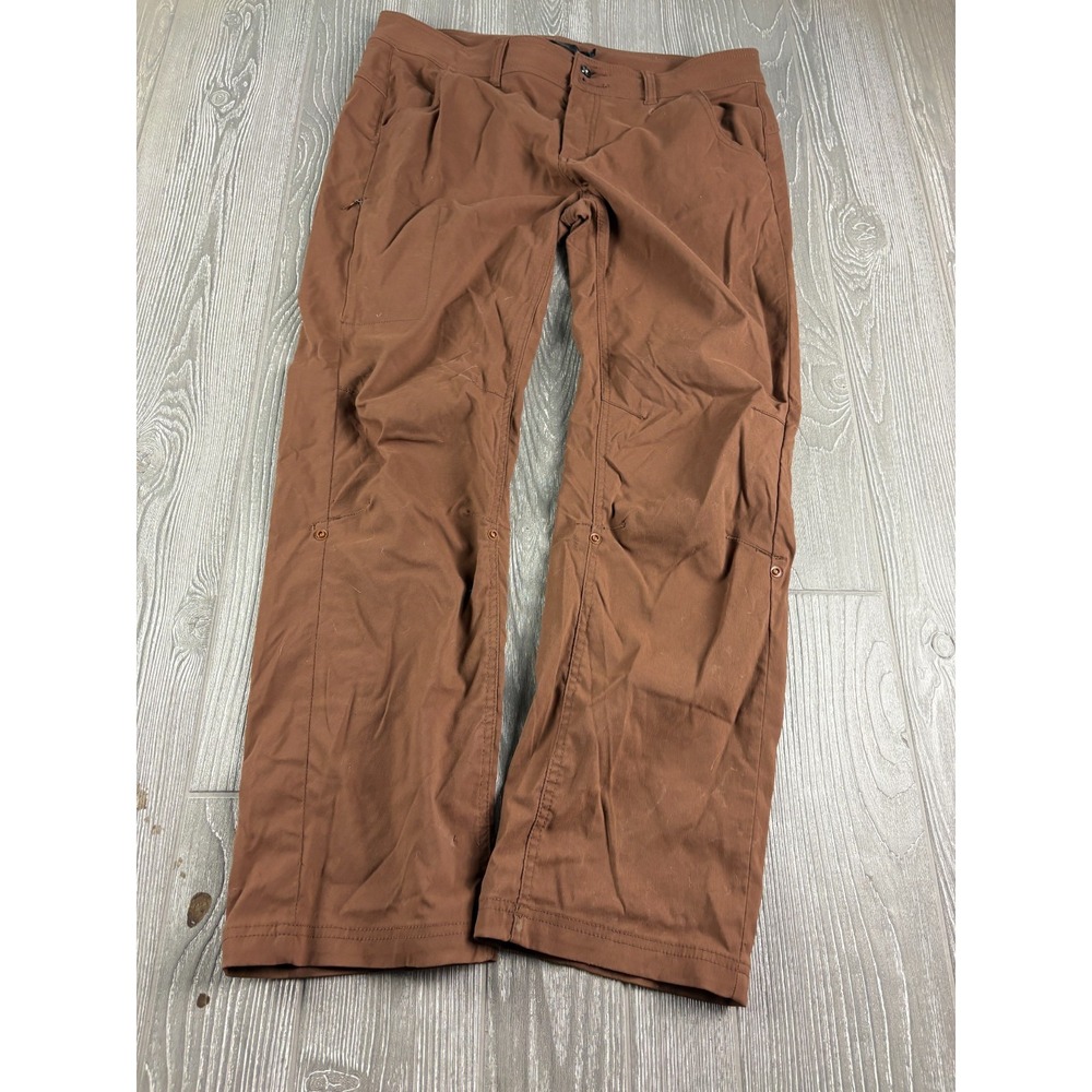 Prana Womens Hiking Pants Tan Brown Size 14 Straight Leg Outdoor Activewear